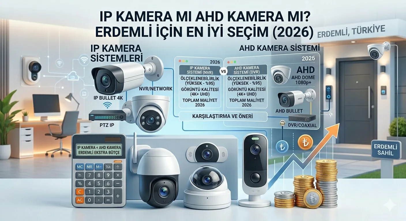IP Kamera mı AHD Kamera mı? Erdemli İçin En İyi Seçim (2026)